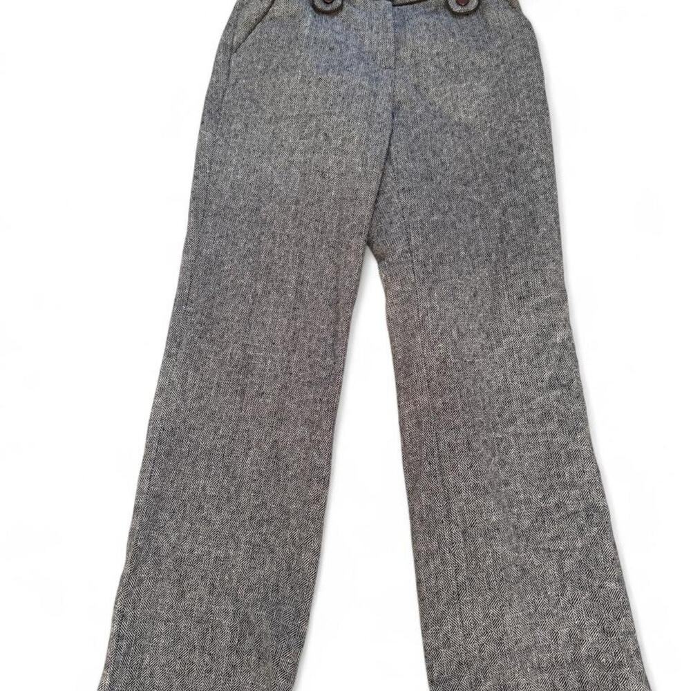 Dalia gray herringbone polyester & wool pants in a size 4